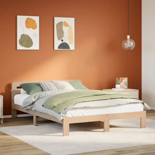 Bed Frame without Mattress 140x190 cm Solid Wood Pine