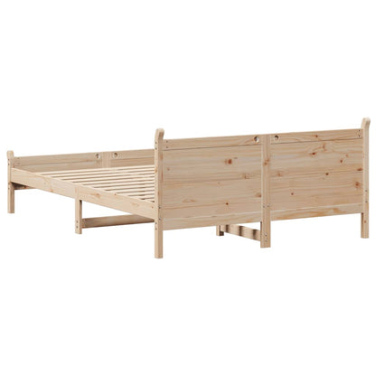 Solid Pine Wood Bed Frame 160x200 cm - No Mattress Included