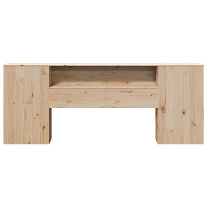 Solid Pine Headboard with Storage, 200cm - Natural Wood Finish