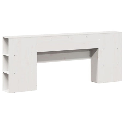 White Solid Pine Headboard with Storage, 200 cm