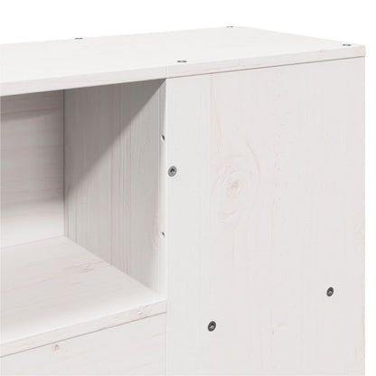 White Solid Pine Headboard with Storage, 200 cm