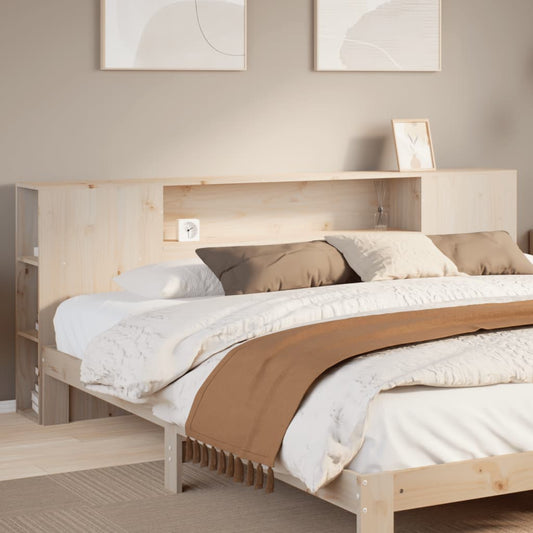 Solid Pine Headboard with Storage, 180 cm Durable Wood Design