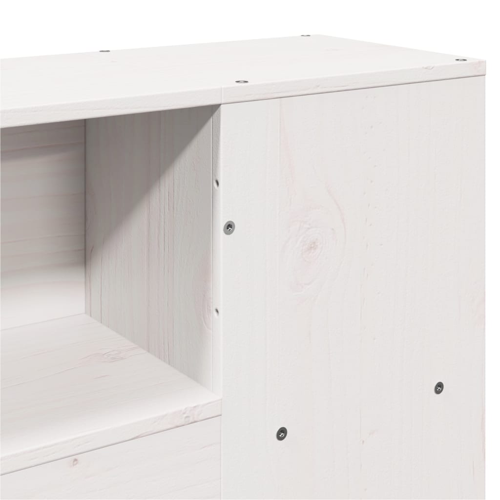 White Solid Pine Headboard with Storage 180cm