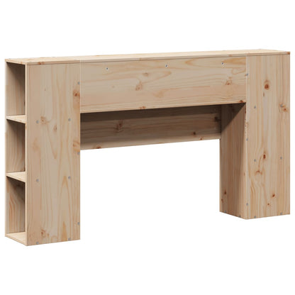 Solid Pine Wood Headboard with Storage, 150 cm, Natural Finish