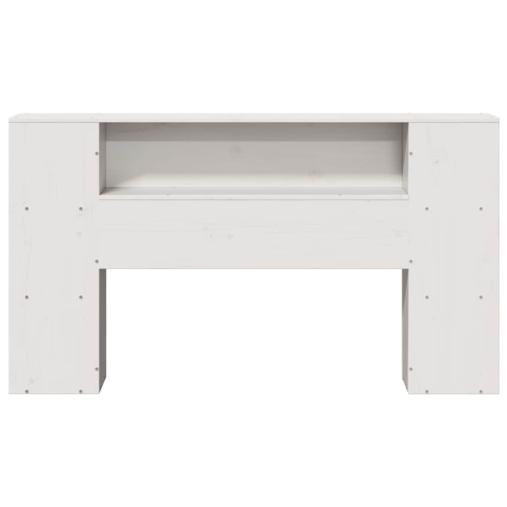 Solid Pine White Headboard with Storage, 150 cm - Stylish & Practical