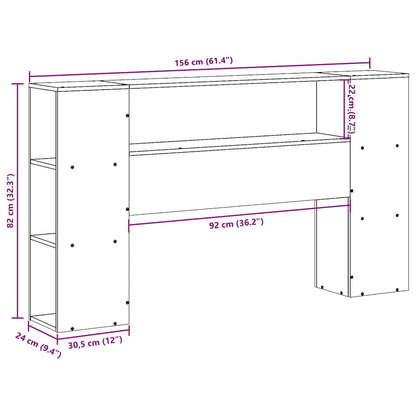 Solid Pine White Headboard with Storage, 150 cm - Stylish & Practical
