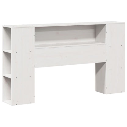 White Solid Pine Headboard with Storage - 140 cm