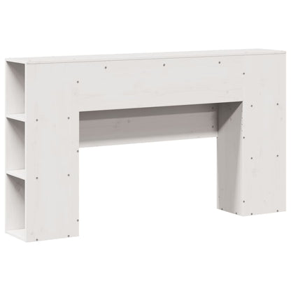 White Solid Pine Headboard with Storage - 140 cm