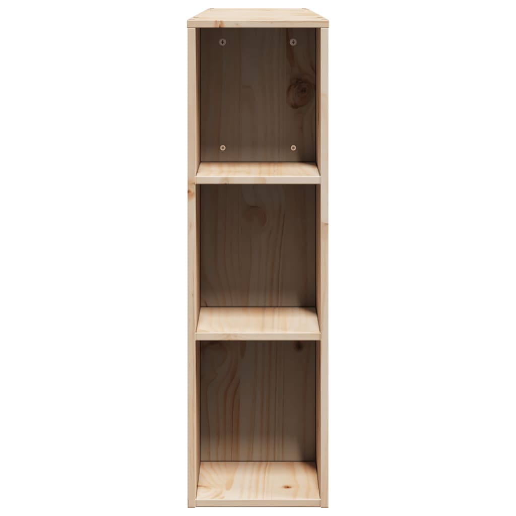 Solid Pine 120cm Headboard with Storage - Natural Wood Finish