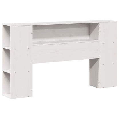 Solid Wood White Headboard with Storage, 120 cm - Pine Finish