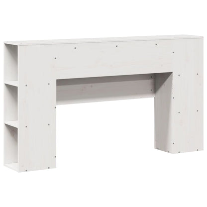 Solid Wood White Headboard with Storage, 120 cm - Pine Finish