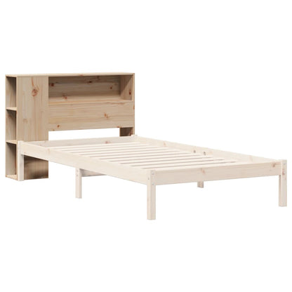 Solid Pine Headboard with Storage, 100 cm - Natural Wood Finish