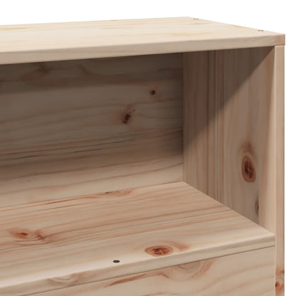 Solid Pine Headboard with Storage, 100 cm - Natural Wood Finish