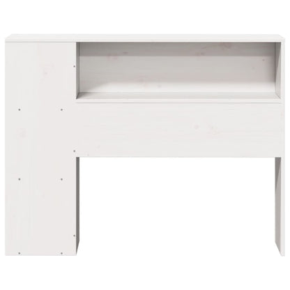 Solid Pine White Headboard with Storage - 100 cm