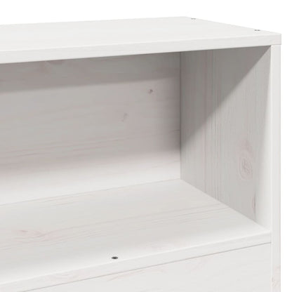 Solid Pine White Headboard with Storage - 100 cm