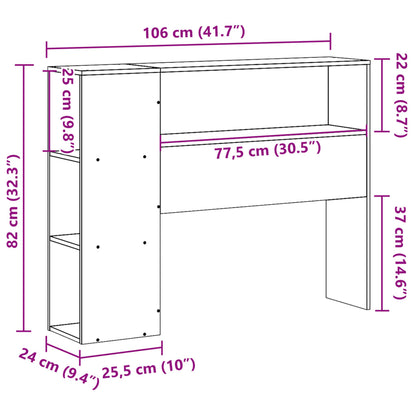 Solid Pine White Headboard with Storage - 100 cm