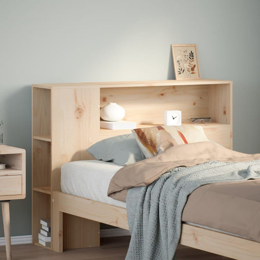 Solid Pine Headboard with Storage | 90 cm | Natural Wood Finish