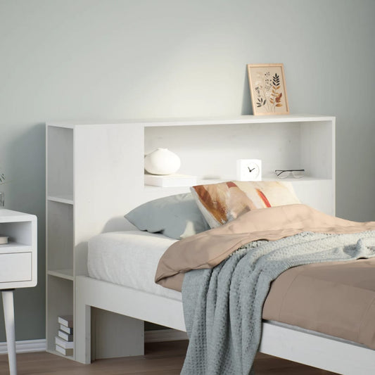 White Solid Pine Headboard with Storage, 90 cm – Stylish & Durable