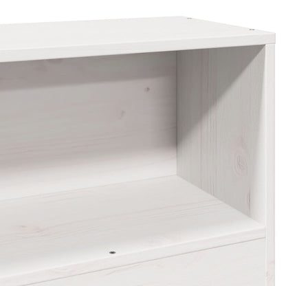 White Solid Pine Headboard with Storage, 75 cm