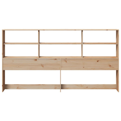 Solid Pine Wood Headboard with Storage, 200 cm - Space-Saving Design