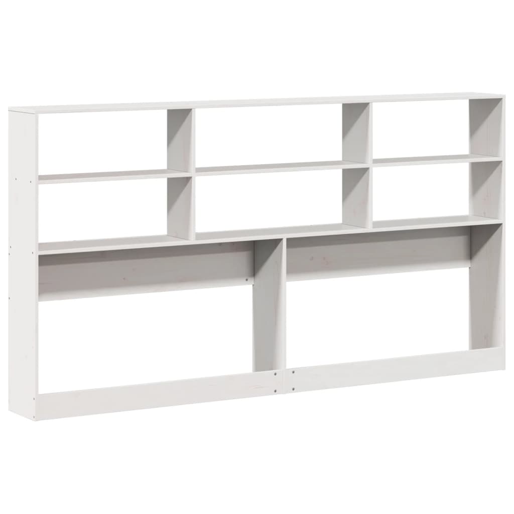 Solid Pine White Headboard with Storage, 200 cm Length