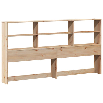 Solid Pine Wood Headboard with Storage, 180 cm, Natural Finish