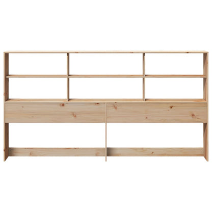 Solid Pine Wood Headboard with Storage, 180 cm, Natural Finish