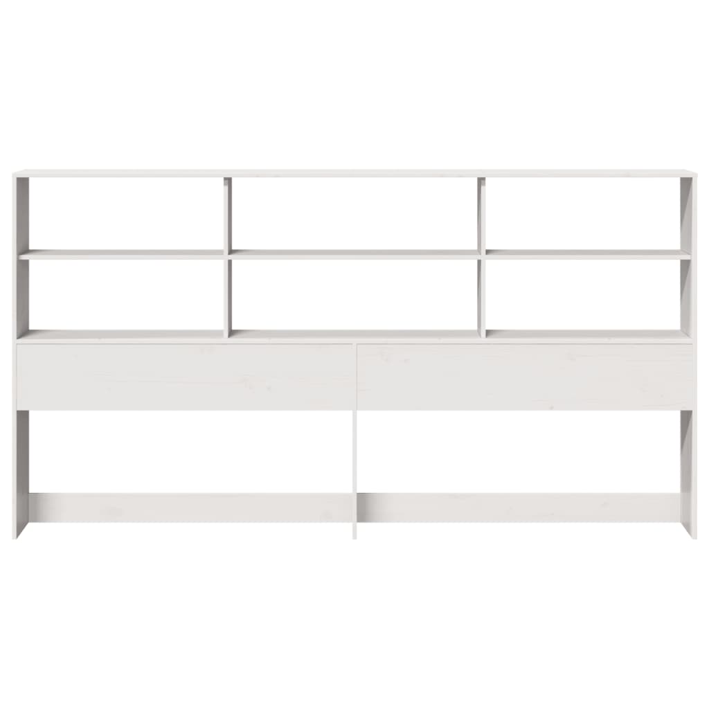 White Solid Pine Headboard with Storage, 180 cm - Stylish & Functional