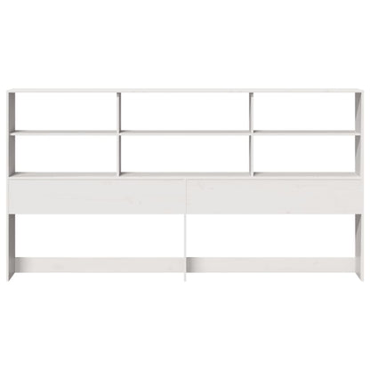 White Solid Pine Headboard with Storage, 180 cm - Stylish & Functional