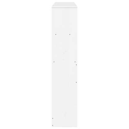 White Solid Pine Wood Headboard with Storage, 160 cm