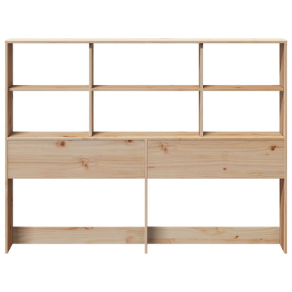 Solid Pine Headboard with Storage, 140 cm - Natural Finish