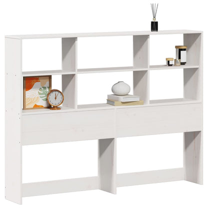 Solid Pine Headboard with Storage, White, 140 cm