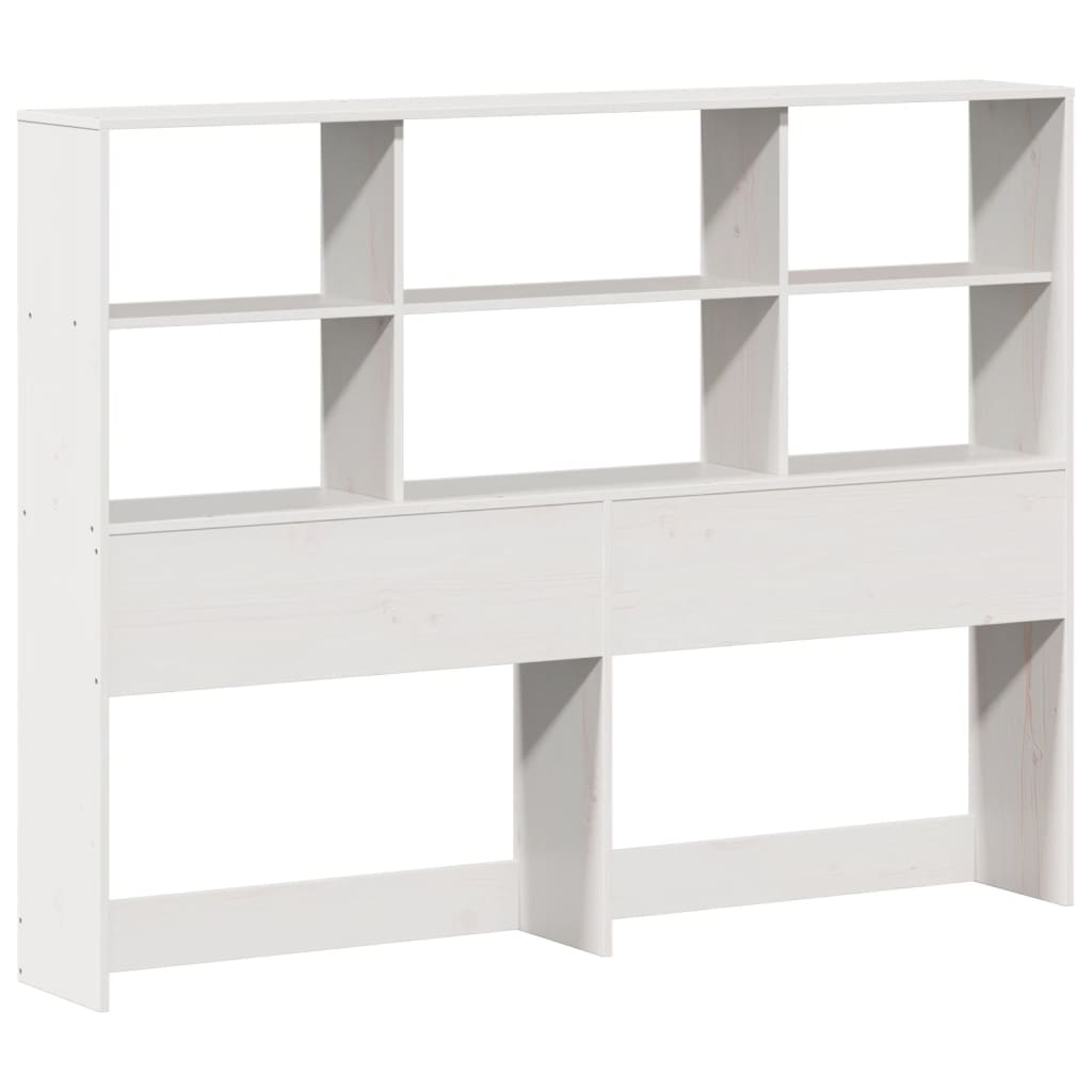 Solid Pine Headboard with Storage, White, 140 cm