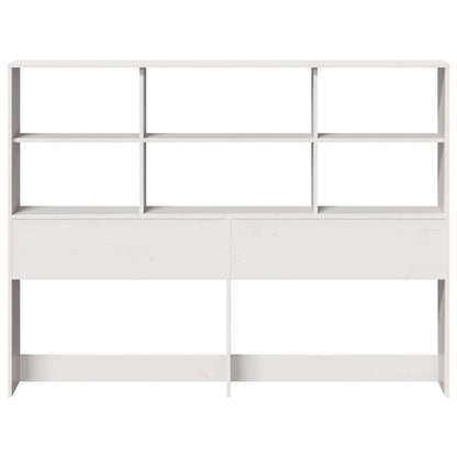 Solid Pine Headboard with Storage, White, 140 cm