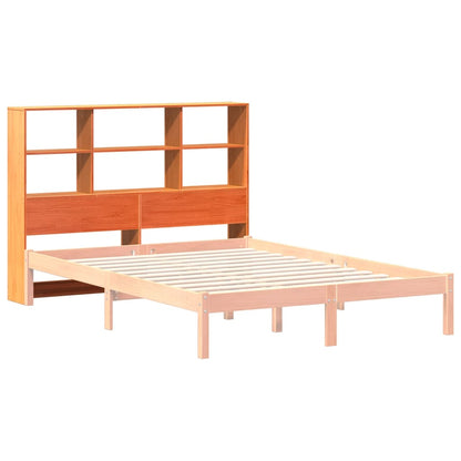 Solid Pine Headboard with Storage, Wax Brown, 140 cm