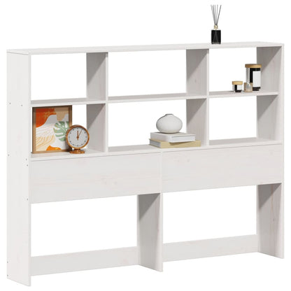White Solid Pine Headboard with Storage, 120 cm - Stylish & Functional
