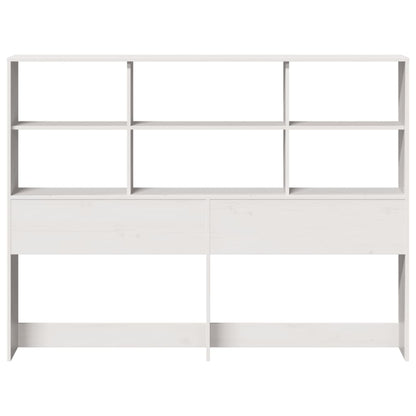 White Solid Pine Headboard with Storage, 120 cm - Stylish & Functional