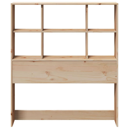 Solid Pine Headboard with Storage, 100 cm - Natural Wood Finish