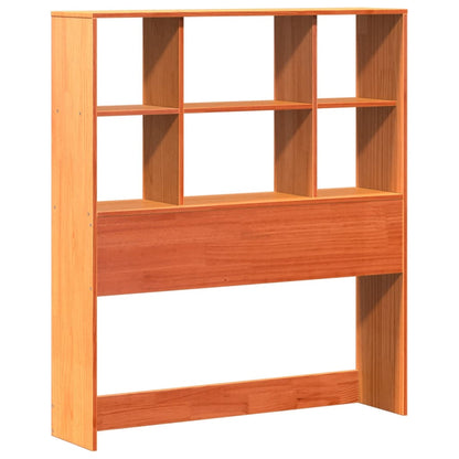 Wax Brown Pine Headboard with Storage, 100 cm, Solid Wood