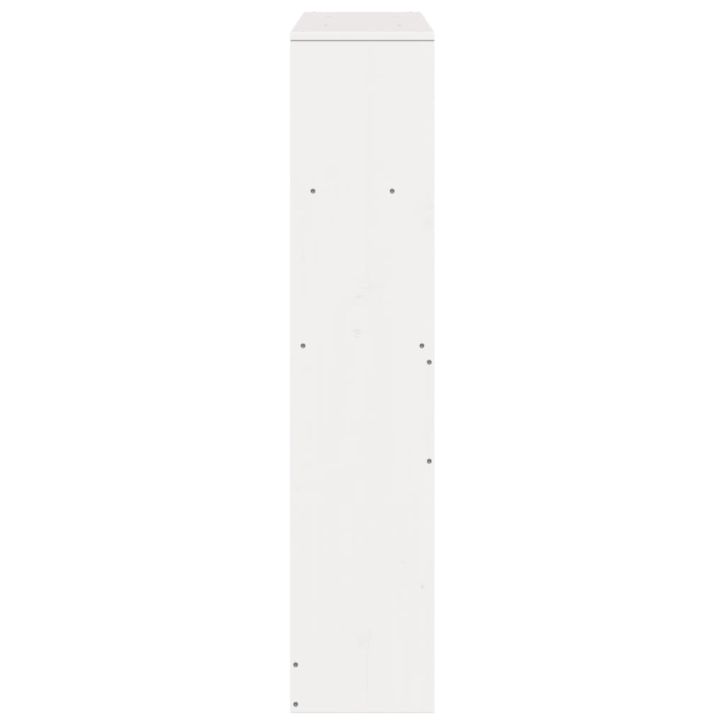 White Solid Wood Pine Headboard with Storage, 90 cm