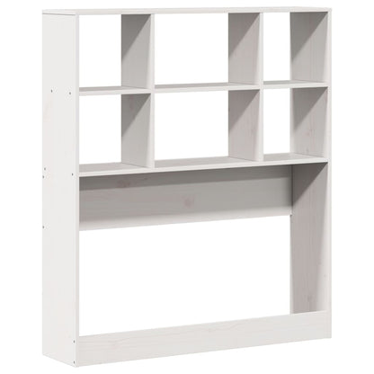 White Solid Wood Pine Headboard with Storage, 90 cm