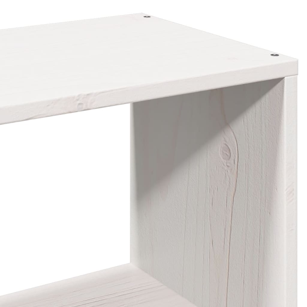 White Solid Wood Pine Headboard with Storage, 90 cm