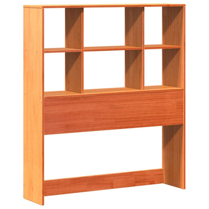 Solid Wood Pine Storage Headboard, Wax Brown, 90 cm