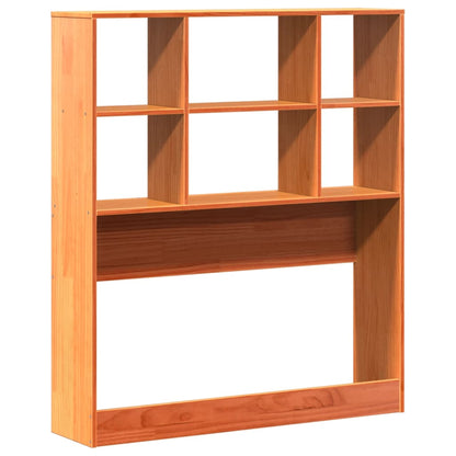 Solid Wood Pine Storage Headboard, Wax Brown, 90 cm