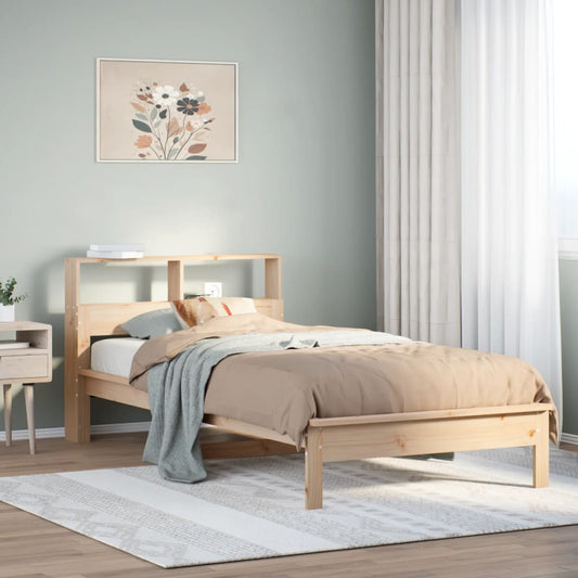 Bookcase Bed without Mattress 90x200 cm Solid Wood Pine