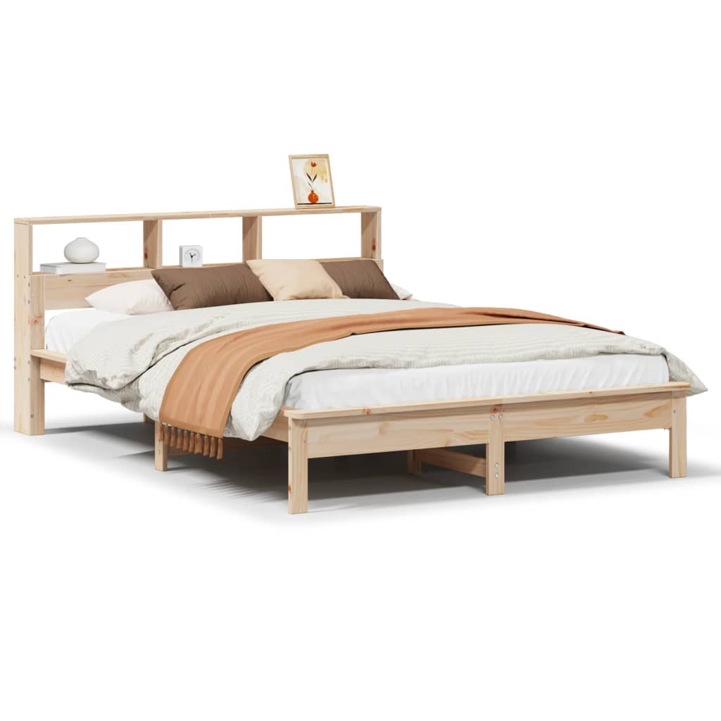 Bookcase Bed without Mattress 120x190 cm Small Double Solid Wood Pine
