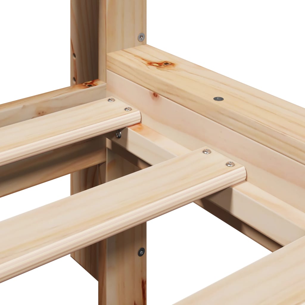 Bookcase Bed without Mattress 120x190 cm Small Double Solid Wood Pine