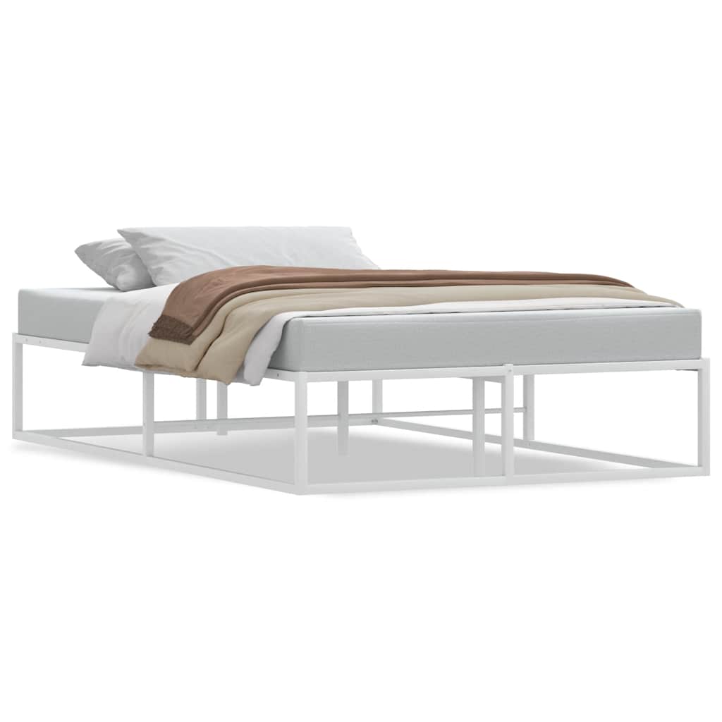 White Metal Bed Frame 120x200 cm - No Mattress Included