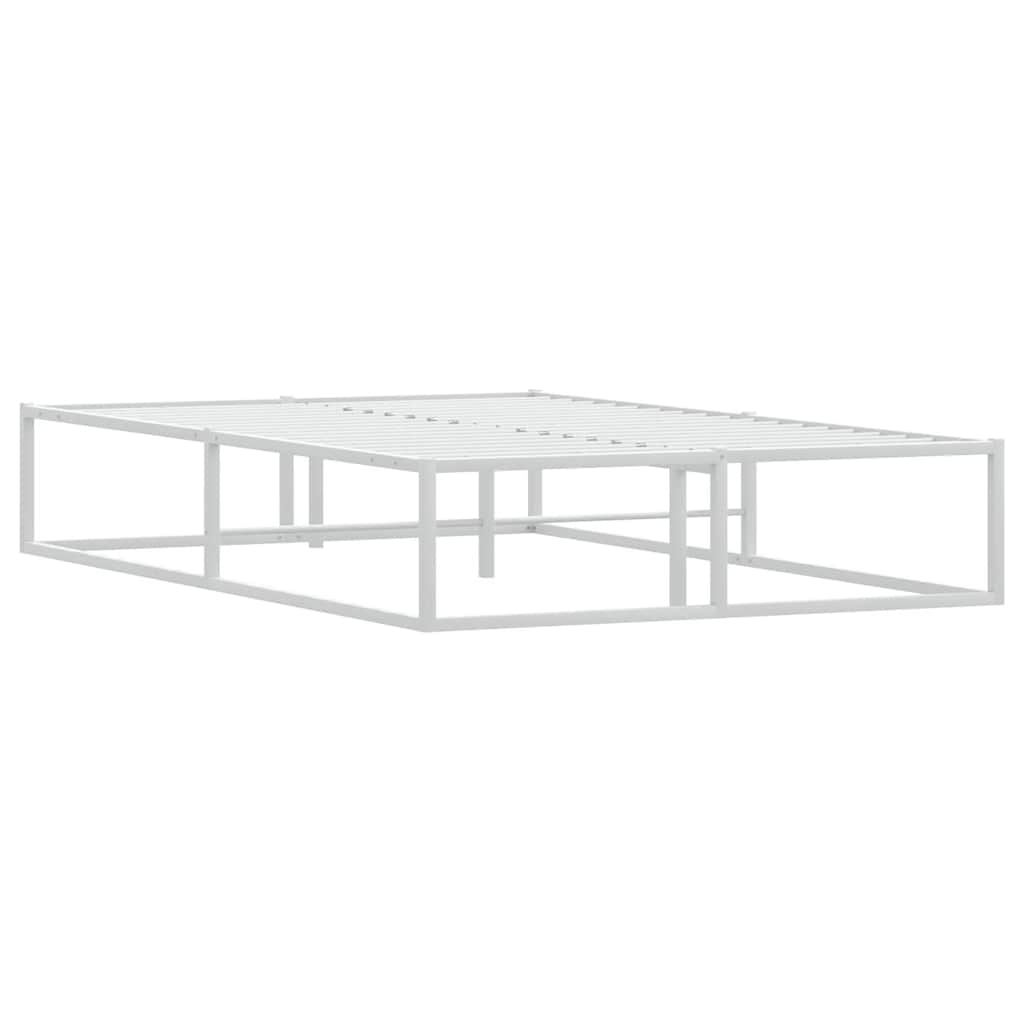 White Metal Bed Frame 120x200 cm - No Mattress Included