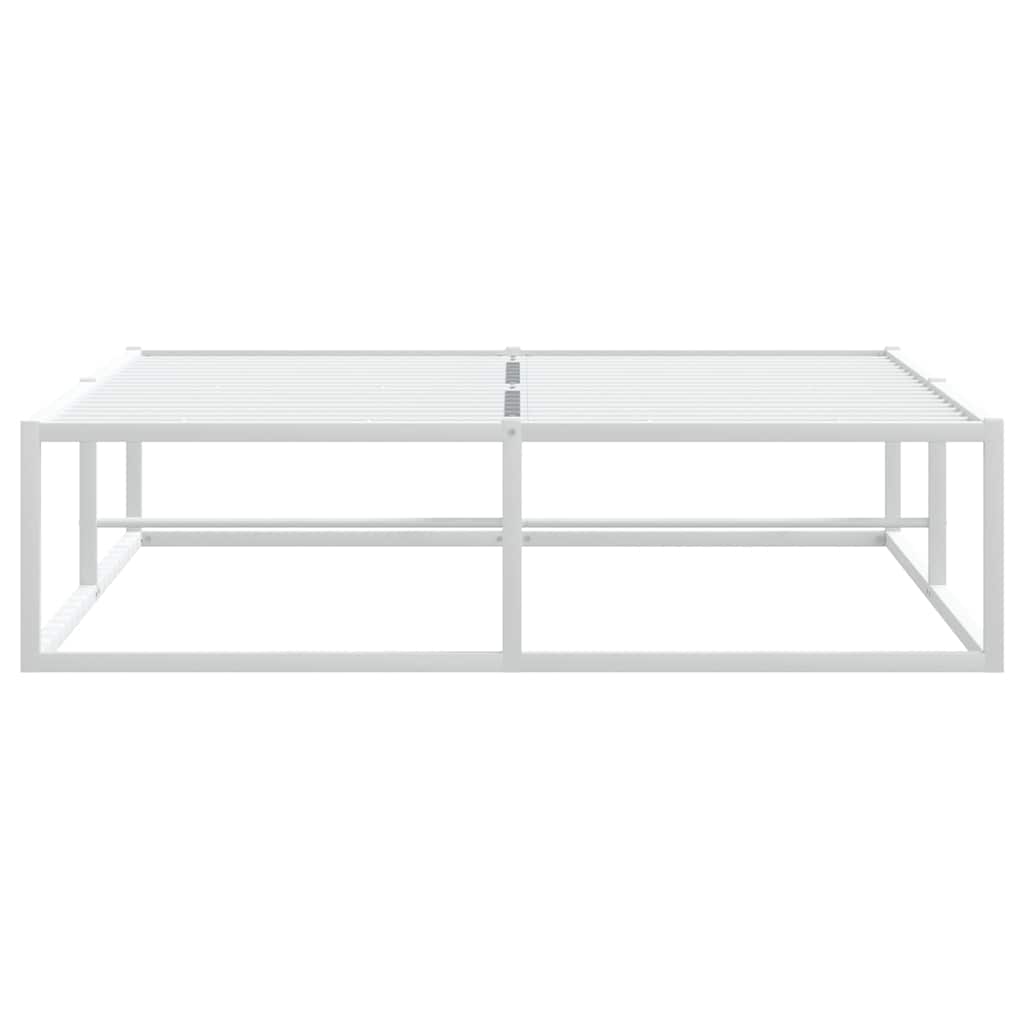 White Metal Bed Frame 120x200 cm - No Mattress Included